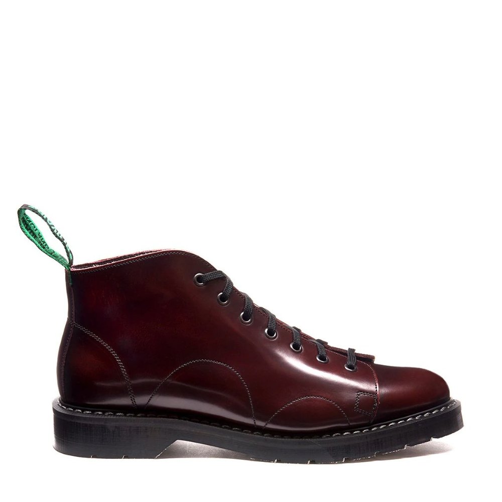 Solovair Burgundy Rub-Off Monkey Boot Men's UK 6 / US 7